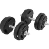 Kit Mancuernas Gorilla Sports Negro/Plateado 20 Kg