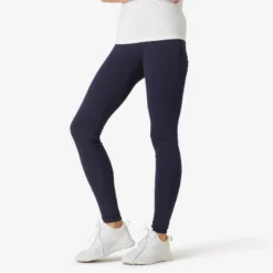 Leggings Mallas Fitness Algodón Efecto Vientre Plano Mujer Domyos Fit 500 Gris -Equipo De Fitness leggings mallas algodon efecto vientre plano fitness mujer domyos fit 500 azul