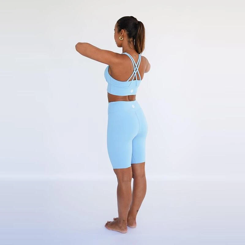 Leggings Mallas Fitness Cortos Sostenible Poliéster Mujer Fitplanet Dolphin Azul 3 Leggings Mallas Fitness Cortos Sostenible Poliéster Mujer Fitplanet Dolphin Azul - Imagen 3