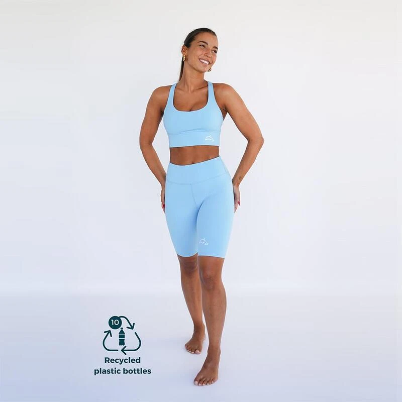 Leggings Mallas Fitness Cortos Sostenible Poliéster Mujer Fitplanet Dolphin Azul 1 Leggings Mallas Fitness Cortos Sostenible Poliéster Mujer Fitplanet Dolphin Azul