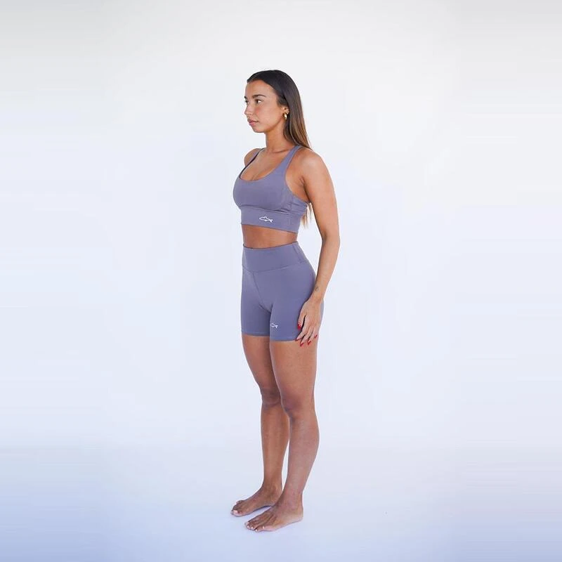 Leggings Mallas Fitness Cortos Sostenible Poliéster Mujer Fitplanet Shark Gris 2 Leggings Mallas Fitness Cortos Sostenible Poliéster Mujer Fitplanet Shark Gris - Imagen 2