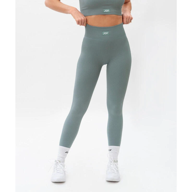 Mallas Leggings Acanalado Sweet Line - Verde 2 Mallas Leggings Acanalado Sweet Line - Verde - Imagen 2