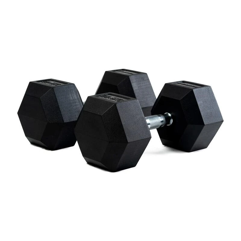 BODYTONE Mancuernas De Goma Hexagonales Profesionales 22Kg 2 BODYTONE Mancuernas De Goma Hexagonales Profesionales 22Kg - Imagen 2
