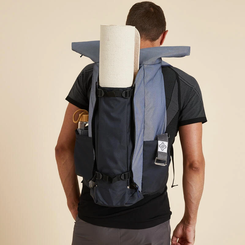 Mochila Esterilla Yoga Azul Gris 3 Mochila Esterilla Yoga Azul Gris - Imagen 3