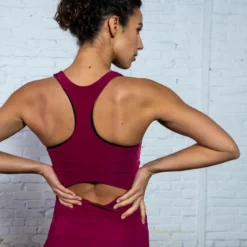 Mono Fitness Mujer Domyos Remolacha -Equipo De Fitness mono fitness mujer domyos remolacha 2