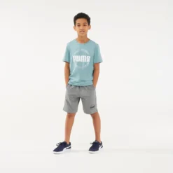 Pantalón Chandal Corto Puma Gimnasia Niño Y Niña Básico Gris