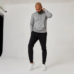 Pantalón Chándal Fitness Algodón Ajustado Hombre Domyos 500+ Negro 8 Pantalón Chándal Fitness Algodón Ajustado Hombre Domyos 500+ Negro -Equipo De Fitness pantalon chandal fitness algodon ajustado hombre domyos 500 negro 2