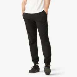 Pantalón Chándal Fitness Algodón Recto Hombre Domyos 120 Negro