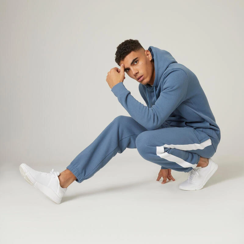 Pantalón Chándal Fitness Felpa Hombre Domyos Azul 3 Pantalón Chándal Fitness Felpa Hombre Domyos Azul - Imagen 3