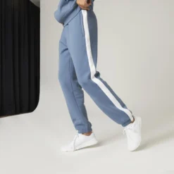 Pantalón Chándal Fitness Felpa Hombre Domyos Azul