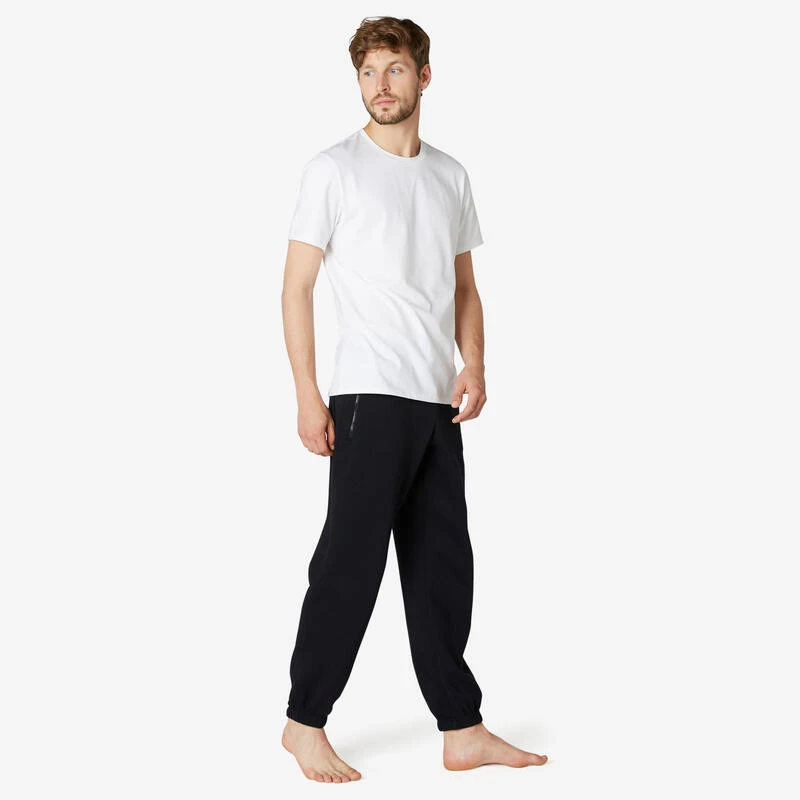 Pantalón Chándal Fitness Felpa Recto Hombre Domyos 500 Negro 4 Pantalón Chándal Fitness Felpa Recto Hombre Domyos 500 Negro - Imagen 4