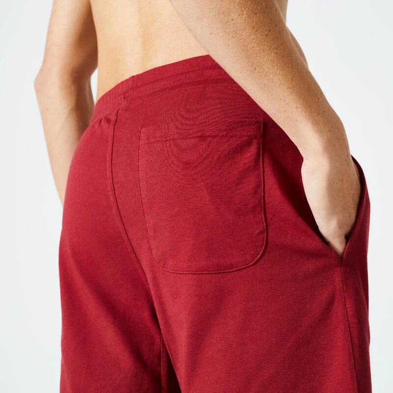 Pantalon Corto Chándal Short Recto Algodón Hombre Domyos Essential Burdeos 4 Pantalon Corto Chándal Short Recto Algodón Hombre Domyos Essential Burdeos - Imagen 4
