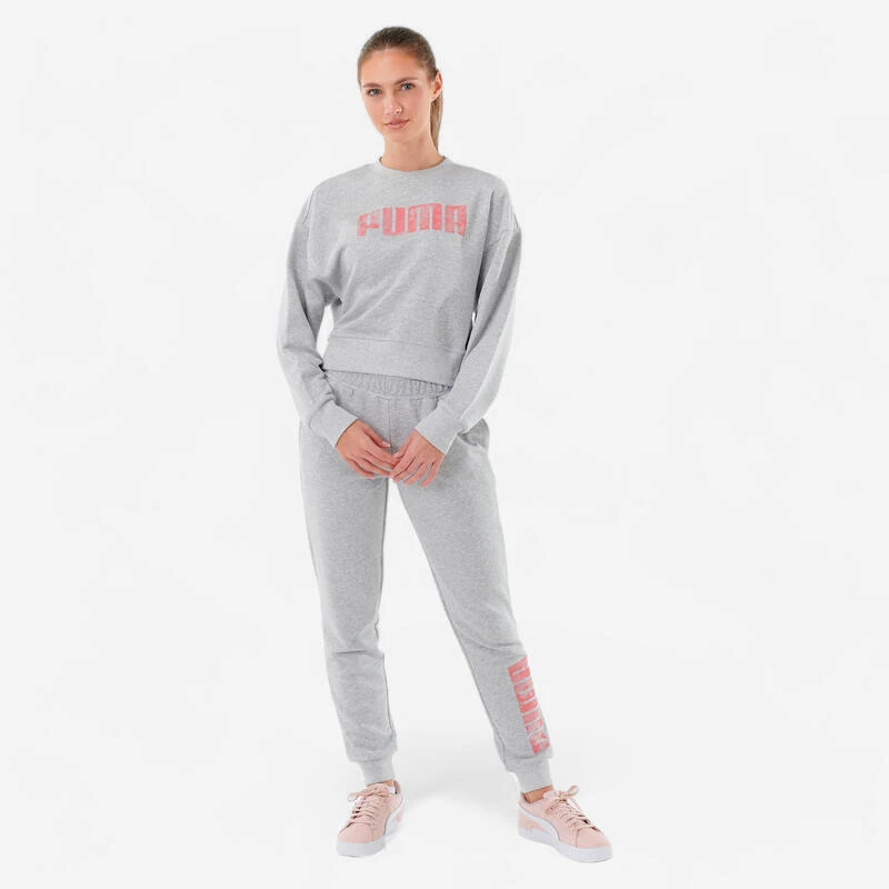 Pantalón Fitness Puma Mujer Gris Algodón Slim 1 Pantalón Fitness Puma Mujer Gris Algodón Slim