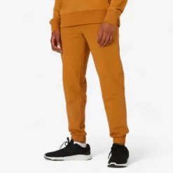 Pantalón Jogger Fitness 500 Essential Hombre Marrón Avellana
