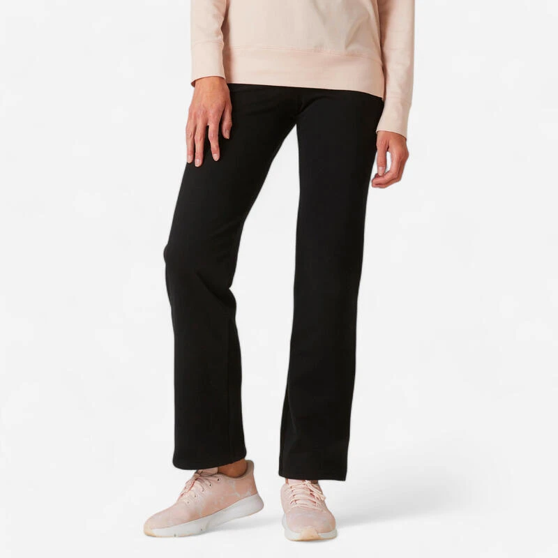 Pantalón Jogger Fitness Corte Ancho Mujer Domyos 120 Negro 1 Pantalón Jogger Fitness Corte Ancho Mujer Domyos 120 Negro