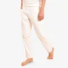 Pantalón Yoga Suave Hombre Blanco Tela Lino Algodón