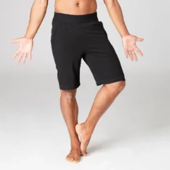 PANTALONES CORTOS HOMBRE SHORT COMFORT YOGA ECOFRIENDLY GRIS -Equipo De Fitness pantalones cortos hombre short comfort yoga ecofriendly negro