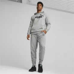 Pantalones Deportivos Essentials Logo Hombre PUMA Gris -Equipo De Fitness pantalones deportivos essentials logo hombre puma gris 4
