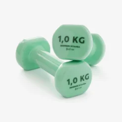 Pesas 2 X 1Kg De Vinilo Fitness Gimnasia En Casa Pilates Nyamba Verde