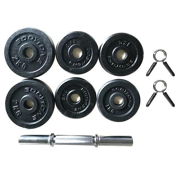 Set Para Mancuernas 10kg. 6 Pesas. 1 Barra Corta Y 2 Abrazaderas Bodytone 1 Set Para Mancuernas 10kg. 6 Pesas. 1 Barra Corta Y 2 Abrazaderas Bodytone