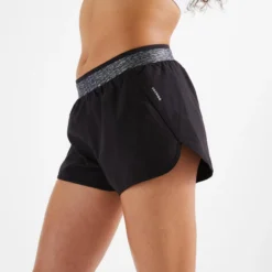 Short Pantalón Corto Fitness Amplio Mujer Rosa Pálido -Equipo De Fitness short pantalon corto fitness amplio mujer negro