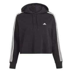 ADIDAS Sudadera Con Capucha Essentials French Terry Crop 3 Bandas (Tallas Grandes) -Equipo De Fitness sudadera con capucha essentials french terry crop 3 bandas tallas grandes 2