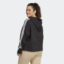 ADIDAS Sudadera Con Capucha Essentials French Terry Crop 3 Bandas (Tallas Grandes) -Equipo De Fitness sudadera con capucha essentials french terry crop 3 bandas tallas grandes 3