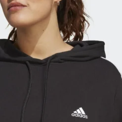 ADIDAS Sudadera Con Capucha Essentials French Terry Crop 3 Bandas (Tallas Grandes) -Equipo De Fitness sudadera con capucha essentials french terry crop 3 bandas tallas grandes 4