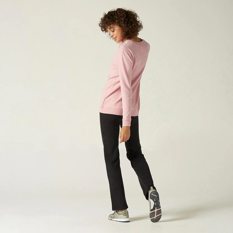 Sudadera Fitness Con Cuello Redondo De Mujer Domyos 100 Rosa 3 Sudadera Fitness Con Cuello Redondo De Mujer Domyos 100 Rosa - Imagen 3