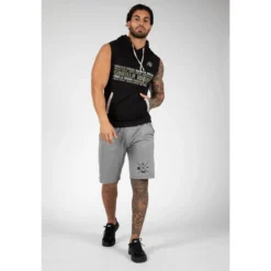 Sudadera Sin Mangas Con Capucha Poliéster Hombre GORILLA WEAR Melbourne Negro -Equipo De Fitness sudadera sin mangas con capucha poliester hombre gorilla wear melbourne negro 2