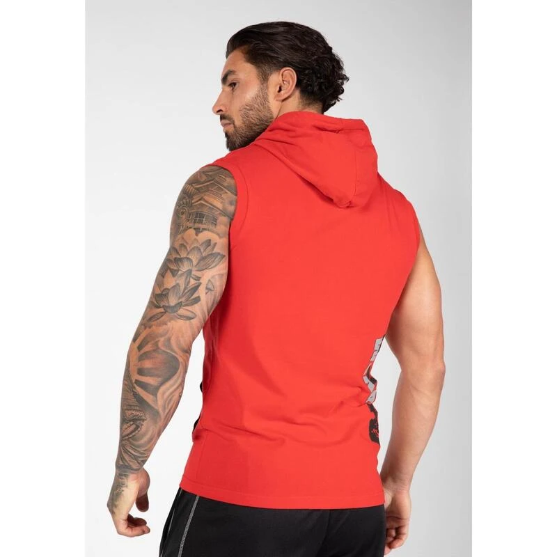 Sudadera Sin Mangas Con Capucha Poliéster Hombre GORILLA WEAR Melbourne Rojo 2 Sudadera Sin Mangas Con Capucha Poliéster Hombre GORILLA WEAR Melbourne Rojo - Imagen 2