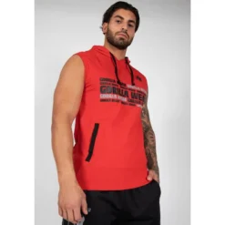 Sudadera Sin Mangas Con Capucha Poliéster Hombre GORILLA WEAR Melbourne Rojo 8 Sudadera Sin Mangas Con Capucha Poliéster Hombre GORILLA WEAR Melbourne Rojo -Equipo De Fitness sudadera sin mangas con capucha poliester hombre gorilla wear melbourne rojo 3