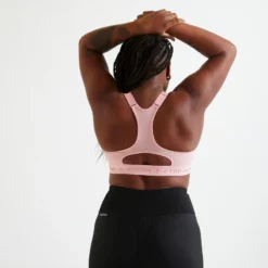 Sujetador Top Deportivo Fitness Sujeción Alta 920 Mujer Domyos Rosa -Equipo De Fitness sujetador top deportivo fitness sujecion alta 920 mujer domyos rosa 2