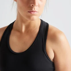 Sujetador-Top Fitness 100 Negro Sujeción Ligera -Equipo De Fitness sujetador top fitness 100 negro sujecion ligera 4