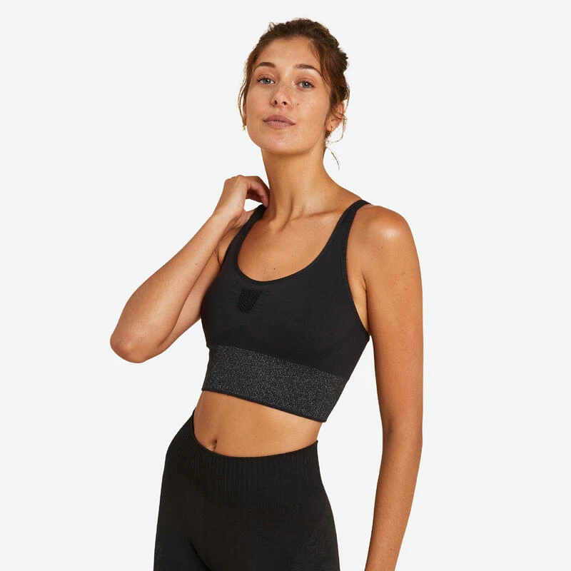 Sujetador Top Largo De Yoga Dinámico Mujer Kimjaly Negro 1 Sujetador Top Largo De Yoga Dinámico Mujer Kimjaly Negro