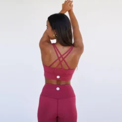 Top Deportivo Fitness Sostenible Poliéster Mujer Fitplanet Seal Rojo -Equipo De Fitness top deportivo fitness sostenible poliester mujer fitplanet seal rojo 3