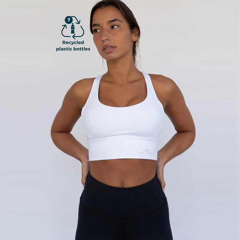 Top Deportivo Fitness Sostenible Poliéster Mujer Fitplanet White Blanco 1 Top Deportivo Fitness Sostenible Poliéster Mujer Fitplanet White Blanco