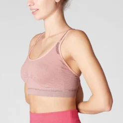 Top Sujetador Deportivo Mujer Comfort Yoga Relleno Extraible Rosa Pastel -Equipo De Fitness top sujetador deportivo mujer comfort yoga relleno extraible rosa pastel 3
