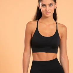 Top-Sujetador Yoga Premium Negro Sin Costuras