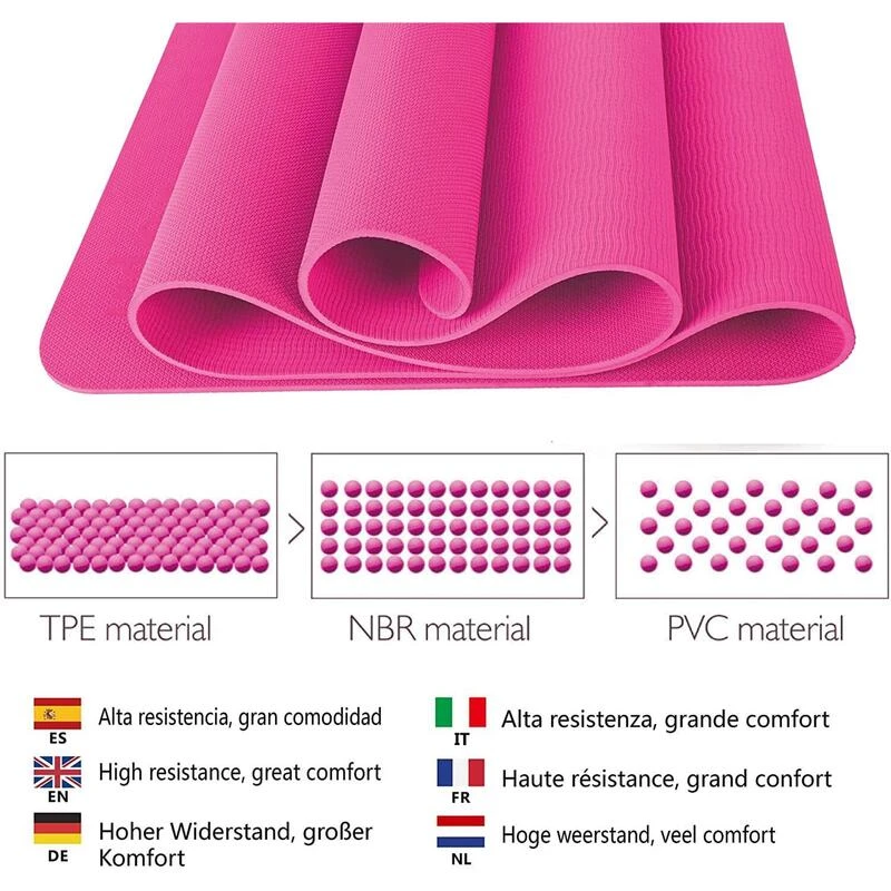 Yoga Mat / Esterilla De Yoga Suave Confort 183 CM / Rosa 4 Yoga Mat / Esterilla De Yoga Suave Confort 183 CM / Rosa - Imagen 4